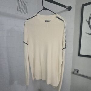 Women's Cream Sweater with Black Accents